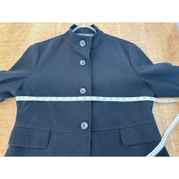 Old Navy Women's Black Faux Wool PeaCoat Collared Long Sleeve Button Front Large - Picture 9 of 11